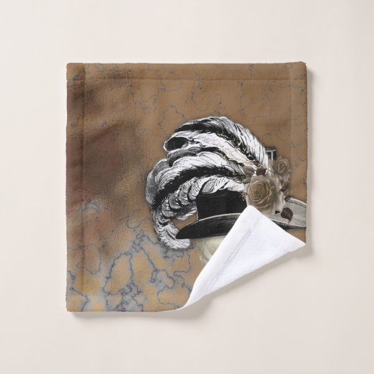 Gothische schedels bij Petten Halloween Bad Handdoek (Wasdoekje)