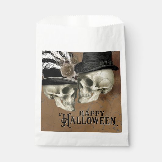 Gothische schedels bij Petten Halloween Bedankzakje (Voorkant)
