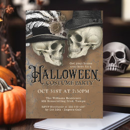 Gothische schedels in Petten Halloween Costume Par Kaart