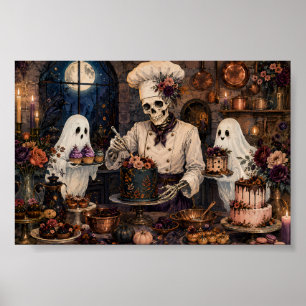 Gothische Skelet Chef Bakkerij Whimsigoth Geest Ku Poster