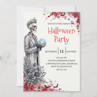 Gothische skelet man Halloween-feest uitnodiging