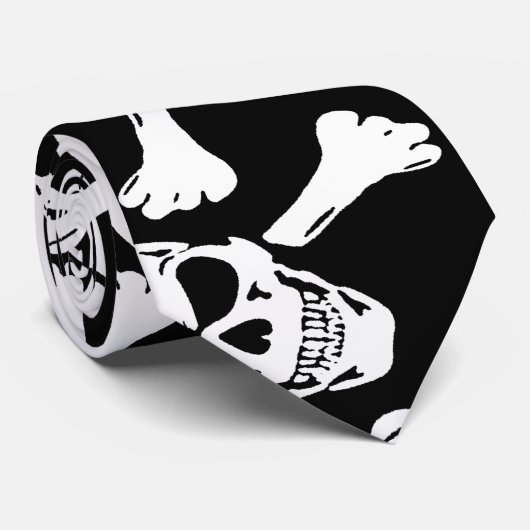 GOTHISCHE SKULLEN KROSSBONNEN PATROON STROPDAS (Opgerold)