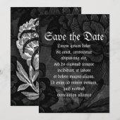 Gothische spin op bloem save the date (Voorkant / Achterkant)