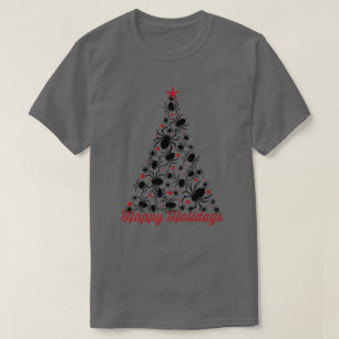 Gothische Spinnen Kerstboom T-shirt