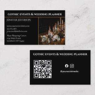 Gothische victoriaanse evenementen & huwelijksplan visitekaartje