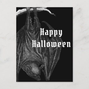 Gothische vleermuizen vrolijke Halloween-ansichtka Briefkaart
