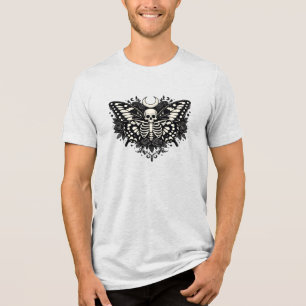 Gothische Vlinder Skelet Donkere Academische Kunst Tri-Blend Shirt
