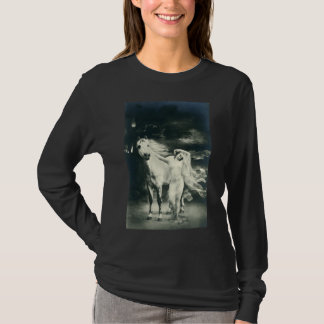 Gothische vrouw met wit paard t-shirt