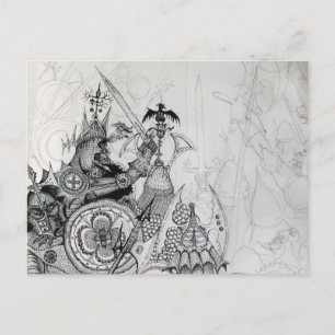 GOTHISCHE WARRIOREN, Barbarian Knachten, Fantasy Briefkaart