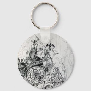 GOTHISCHE WARRIOREN, Barbarian Knachten, Fantasy Sleutelhanger