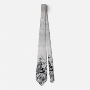 GOTHISCHE WARRIOREN, Barbarian Knight Black White Stropdas