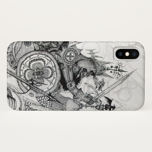 GOTHISCHE WARRIOREN Black White Fantasy Case-Mate iPhone Case (Achterkant (horizontaal))
