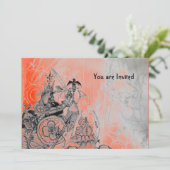 GOTHISCHE WARRIOREN, zwart, wit en rood Kaart (Staand voorkant)