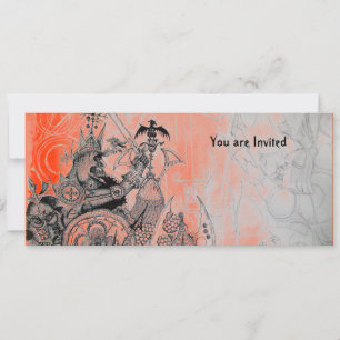 GOTHISCHE WARRIOREN, zwart, wit en rood Kaart