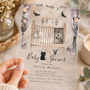 Gothische wieg baby shower uitnodiging acryl uitnodigingen