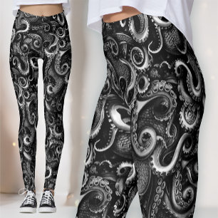 Gothische Zeeheks Kraken   Donker Naturalistisch C Leggings