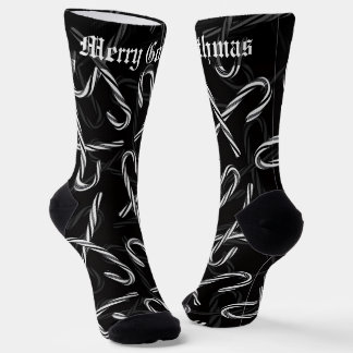 Gothmas Black and White Candy Cane Pattern Sokken