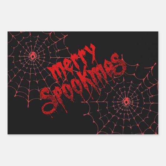 Gothmas Bold Red Script on Black Goth Christmas Inpakpapier Vel (Voorkant 2)