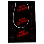 Gothmas Bold Red Script on Black Goth Christmas Medium Cadeauzakje (Voorkant)