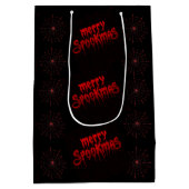 Gothmas Bold Red Script on Black Goth Christmas Medium Cadeauzakje (Achterkant)