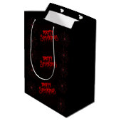 Gothmas Bold Red Script on Black Goth Christmas Medium Cadeauzakje (Achterkant Gekanteld)