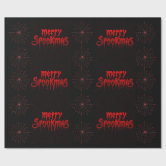 Gothmas Vet Rood Schrift op Zwarte Goth Kerstmis Cadeaupapier