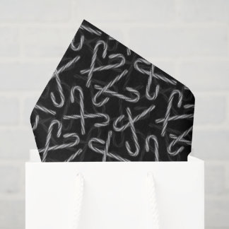 Gothmas Zwart en Wit Suikerstok Patroon Tissuepapier
