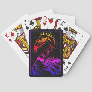 GOTHPUNKROCKER FLAMINGO, schedels, SPIKIGE HAAR Pokerkaarten