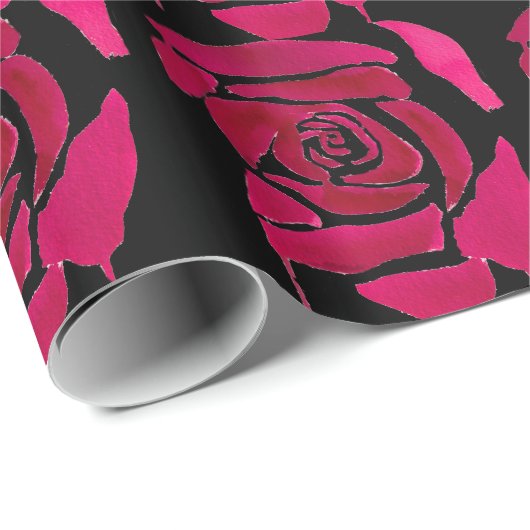 Gotisch abstract roos waterverf oorspronkelijke ku cadeaupapier (Rol Hoek)