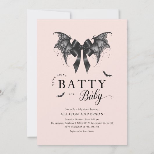 Gotisch Baby shower Halloween Uitnodiging (Voorkant)