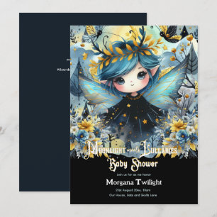 Gotisch Baby shower Schattige Meisje Moonlight sla Kaart