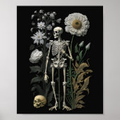 gotisch bloemenskelet | Dark Botanical Poster (Voorkant)