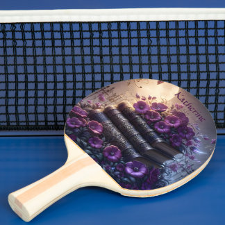 Gotisch boek paarse bloemen tafeltennisbatje