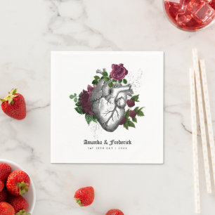  Gotisch Bourgondisch Bloemenhart Halloween Servet