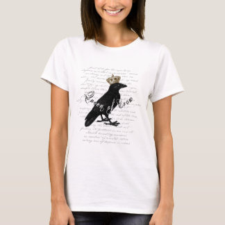 Gotisch design "Queen of Crow" Typografie Collage T-shirt