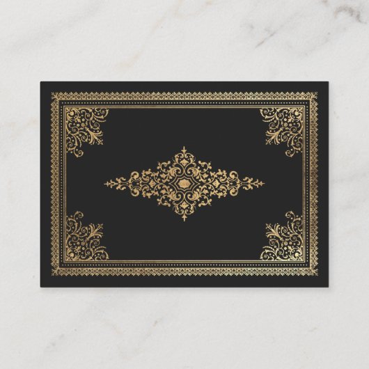 Gotisch Goud Victoriaans Trouwlied Aanvraag Informatiekaartje (Achterkant)