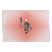 Gotisch half skelet met rode roze kussensloop (Achterkant-Rechts)