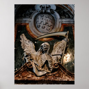 Gotisch Halloween gevleugeld skelet Poster