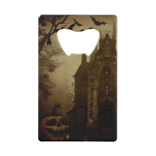 Gotisch/Halloween/herfst/pompoen Kredietkaart Flessenopener