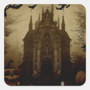 Gotisch/Halloween/herfst/pompoen Vierkante Sticker