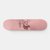 Gotisch hart en rozen op roos goud met monogram skateboard (Horizontaal)