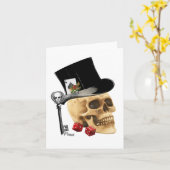 Gotisch het tattooontwerp van de gokkersschedel kaart (Gele Bloem)