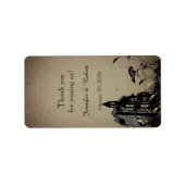 gotisch huis bruiloft lippenbalsem label (Voorkant)