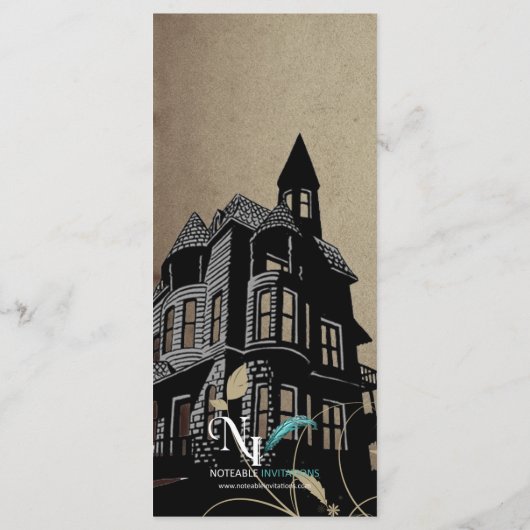 Gotisch Huis Bruiloft Menu (Achterkant)