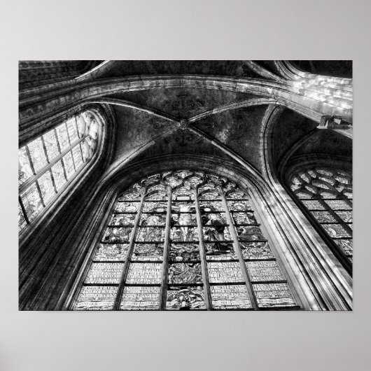 Gotisch interieur van kerk poster (Voorkant)