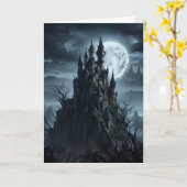 Gotisch kasteel bij middernacht kaart (Gele Bloem)