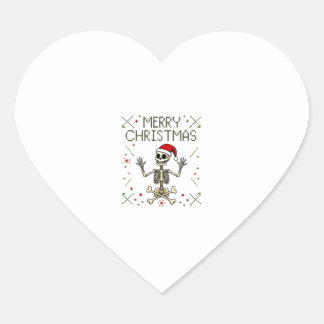 Gotisch Kerstmis Lelijk Schedel Rock Kerst T-Shirt Hart Sticker