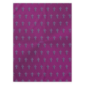 Gotisch kruis in reliëfdruk in Paars met monogram Tafelkleed (Voorkant)