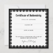 gotisch lettertype Certificaat van echtheid (Voorkant)