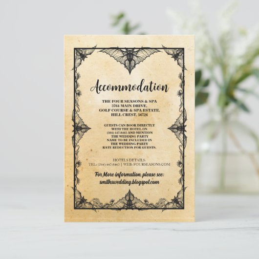 Gotisch Lijst Rustieke accommodatie Trouwkaarten Informatiekaartje (Staand voorkant)